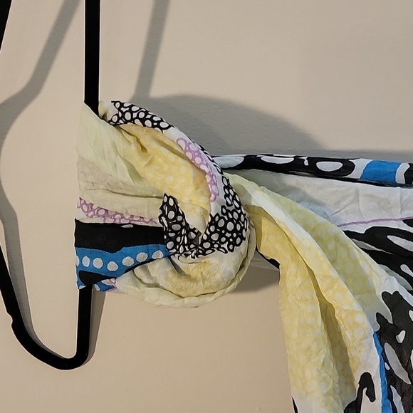 DVF scarf black yellow blue white purple - Picture 8 of 13